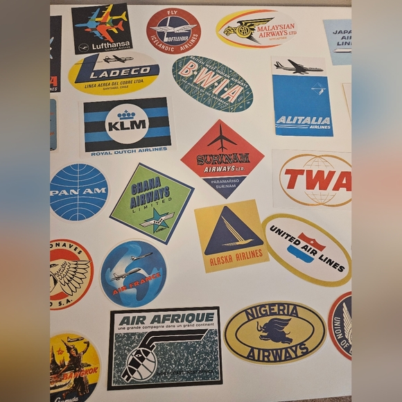 Airline Luggage Decals Original Antique x 40 - Picture 3 of 11